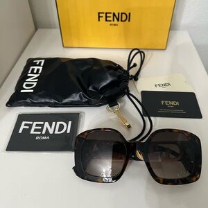 Fendi Authentic Brown Tortoise Sunglasses